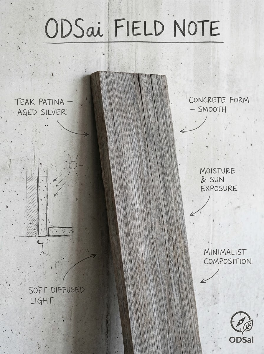 How teak changes with the weather